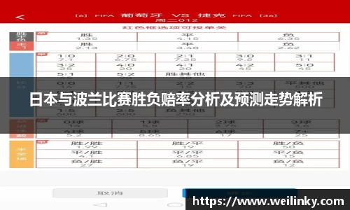 日本与波兰比赛胜负赔率分析及预测走势解析
